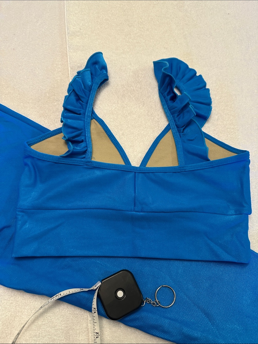 Source Unknown Royal Blue Ruffled-Strap Jumpsuit - Picture 4 of 6